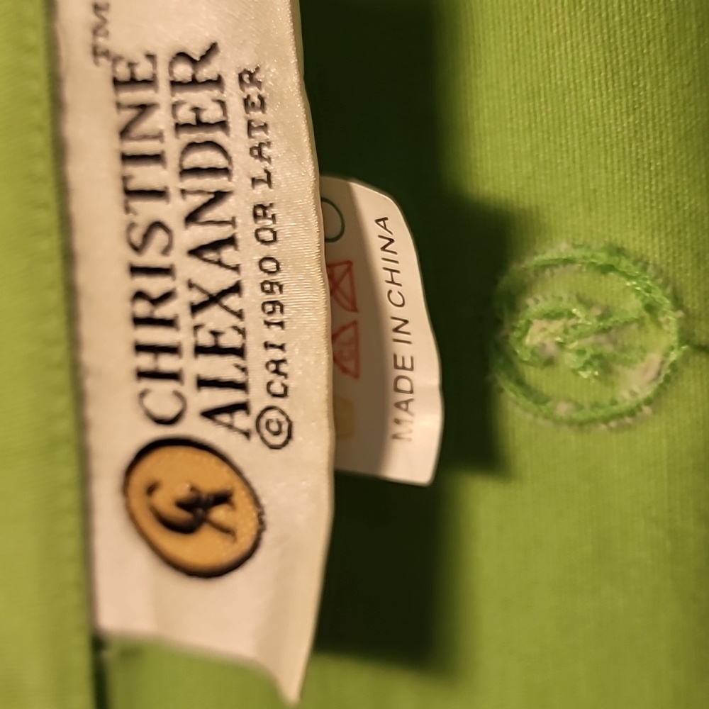 Christine Alexander Lime Green Denim Embellished Jacket Sz Small - Picture 5 of 8